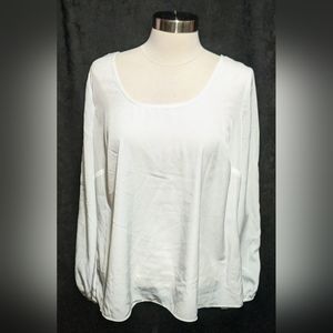 Thalia Sodi White Cut-Out Long Sleeved Shirt- L